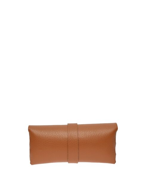 Étui à lunettes en cuir SS26 RM 1013 cognac -7 x 16 cm
