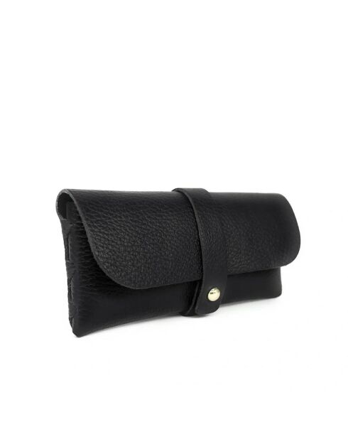 Étui à lunettes en cuir SS26 RM 1013 noir -7 x 16 cm
