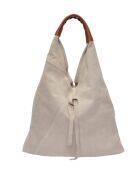 SS26 AL 8166 beige leren schoudertas -31,5x37x4 cm