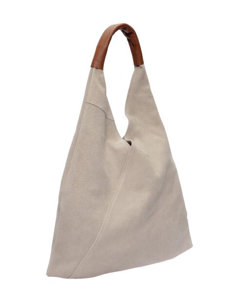 SS26 AL 8166 beige leren schoudertas -31,5x37x4 cm
