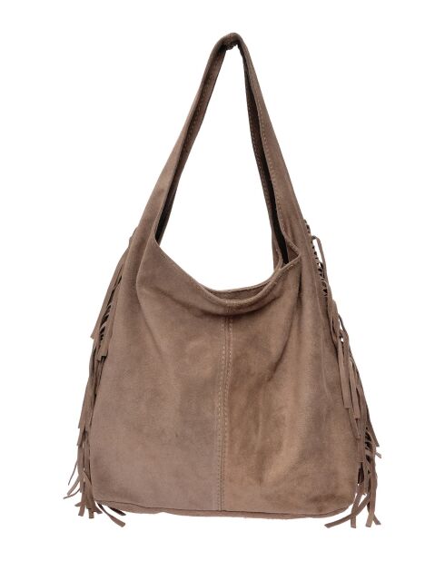Sac porté épaule en cuir SS26 IR 8171 boue -30x39x12 cm