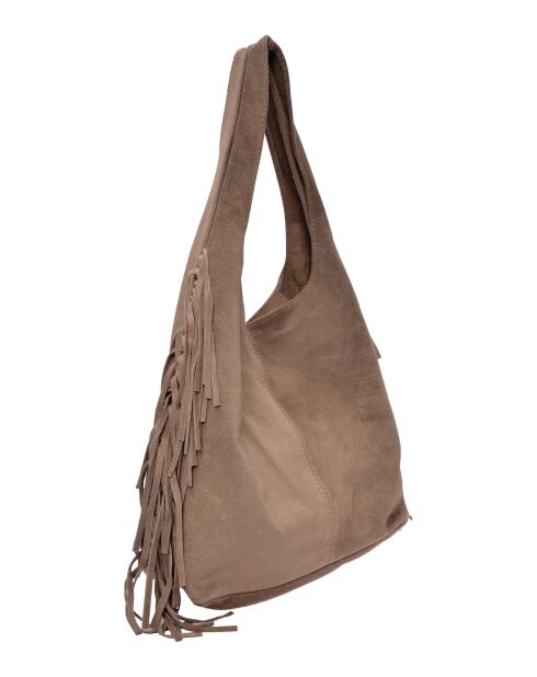 Sac porté épaule en cuir SS26 IR 8171 boue -30x39x12 cm