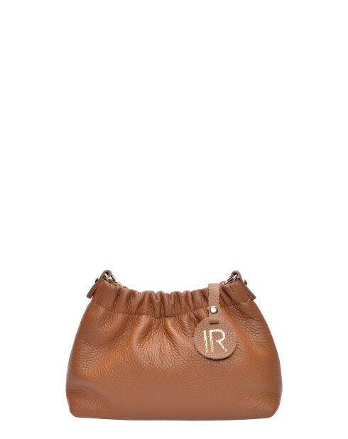 SS26 IR 124 Schultertasche aus cognacfarbenem Leder -15x21x6 cm
