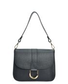 SS26 AL TSBV 24 zwarte leren schoudertas -40x29x13 cm
