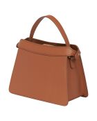 Sac à main avec fermeture rotative marron - 23,5x17,5x12 cm