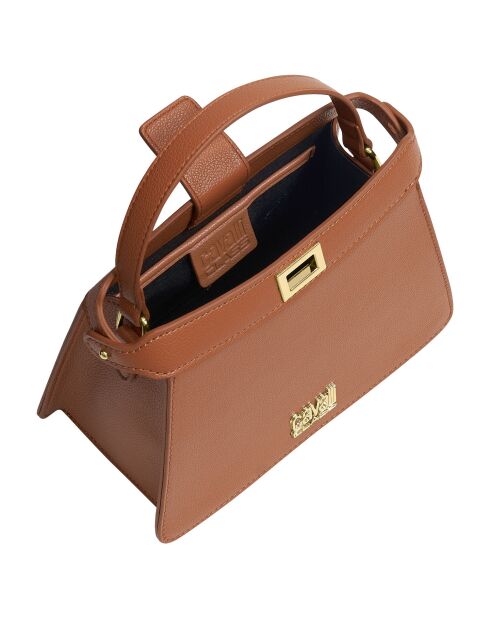 Sac à main avec fermeture rotative marron - 23,5x17,5x12 cm