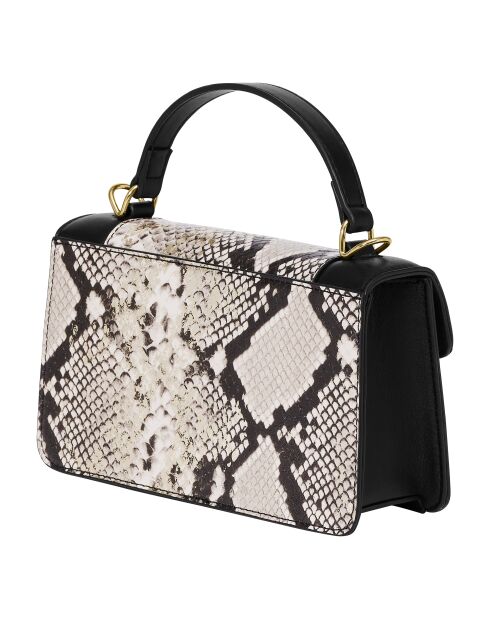 Sac à main avec bandoulière amovible noir effet serpent - 22x13x6.5 cm