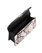 Sac à main avec bandoulière amovible noir effet serpent - 22x13x6.5 cm