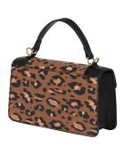 Sac à main avec bandoulière amovible noir léopard - 22x13x6.5 cm