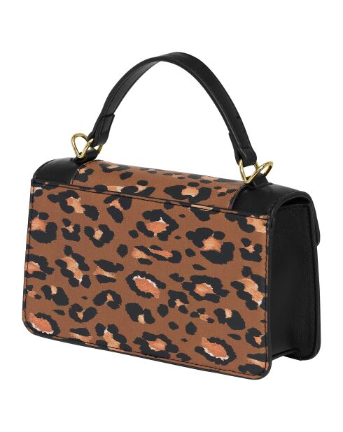 Sac à main avec bandoulière amovible noir léopard - 22x13x6.5 cm