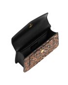 Sac à main avec bandoulière amovible noir léopard - 22x13x6.5 cm