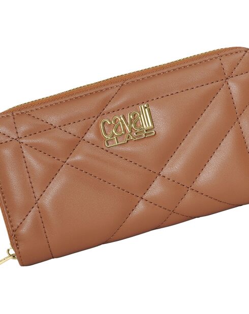 Portefeuille avec fermeture éclair CCSW0193 marron - 19x10.2x2 cm