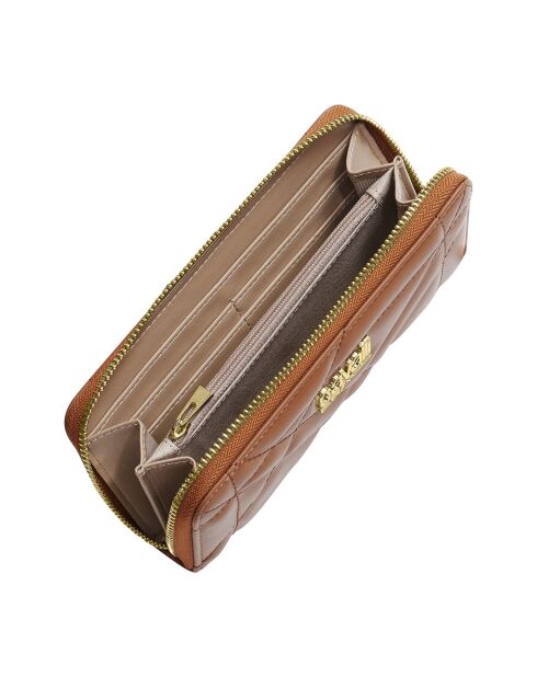 Portefeuille avec fermeture éclair CCSW0193 marron - 19x10.2x2 cm