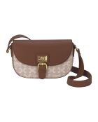 Sac bandoulière CCHB0200 marron à motifs - 22.5x14.5x7 cm