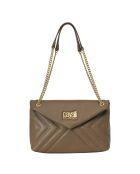 Sac bandoulière avec chaîne CCHB0196 taupe - 27.5x18.5x11 cm