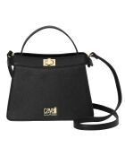 Sac à main avec fermeture rotative noir - 23,5x17,5x12 cm