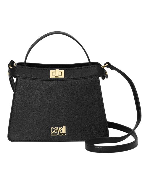 Sac à main avec fermeture rotative noir - 23,5x17,5x12 cm