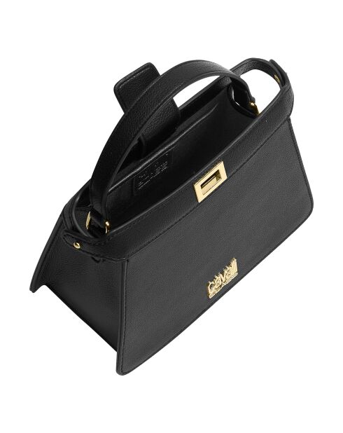 Sac à main avec fermeture rotative noir - 23,5x17,5x12 cm