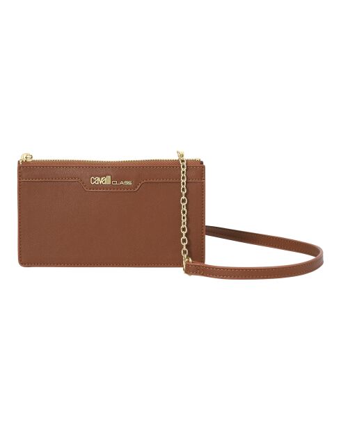 Mini sac bandoulière avec chaîne marron - 19x10.5x3 cm