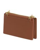 Mini sac bandoulière avec chaîne marron - 19x10.5x3 cm