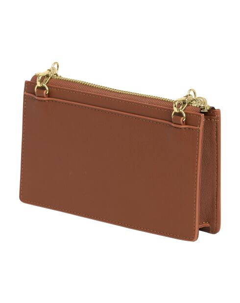 Mini sac bandoulière avec chaîne marron - 19x10.5x3 cm