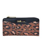 Grand portefeuille avec porte-monnaie CCSW0192 noir léopard - 19x9.5x2.5 cm