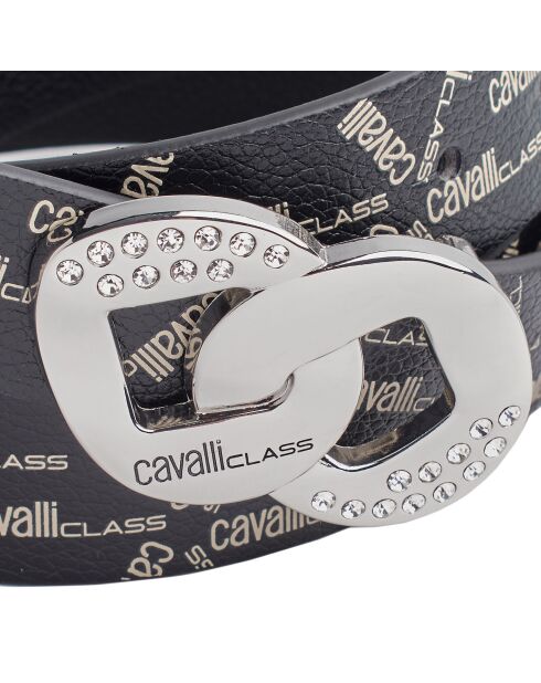 Ceinture réversible avec boucle amovible CCBT0021 noire à motifs