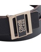Ceinture réversible avec boucle amovible CCBT0021 noire à motifs