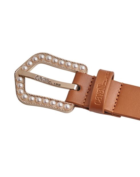 Ceinture avec boucle perle CCBT0023 marron