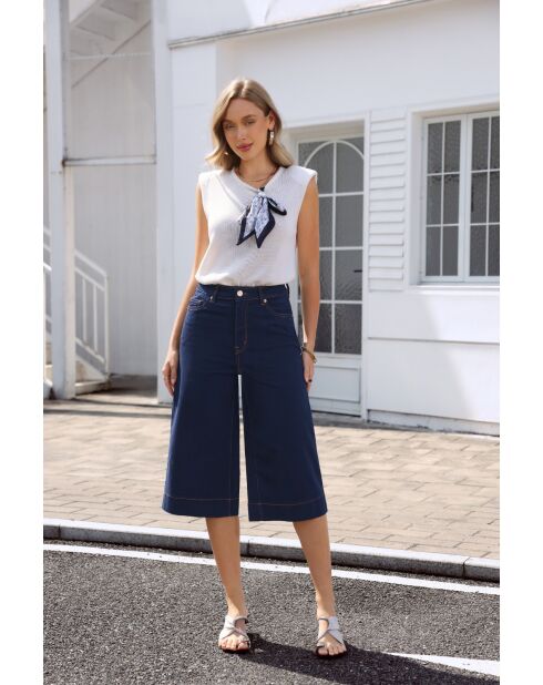 Pantaloni Olivierra in cotone blu grezzo