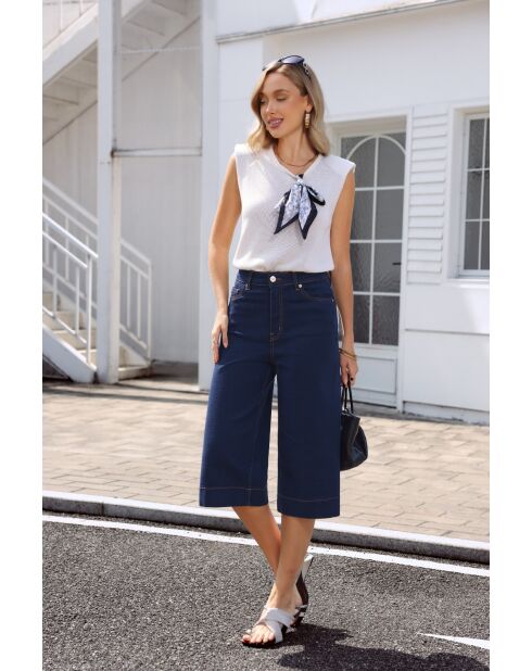 Pantaloni Olivierra in cotone blu grezzo