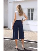 Pantaloni Olivierra in cotone blu grezzo