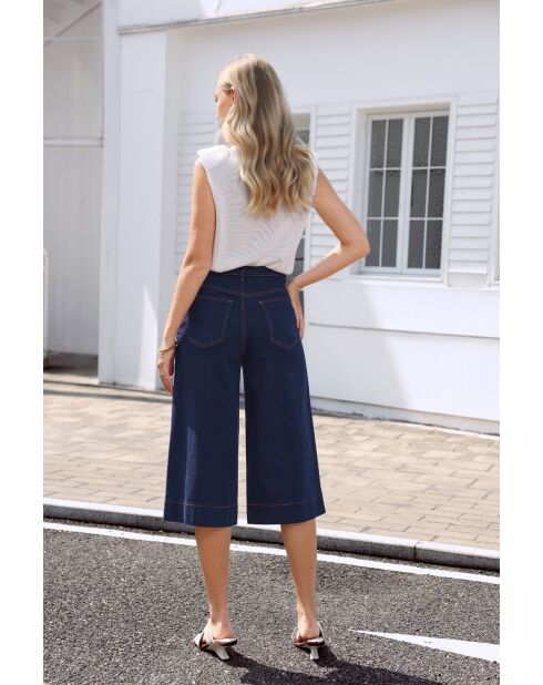 Pantaloni Olivierra in cotone blu grezzo