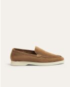 Mocassins Xander en daim beige foncé