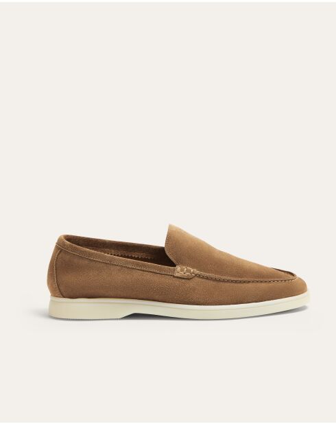 Mocassins Xander en daim beige foncé
