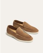 Mocassins Xander en daim beige foncé