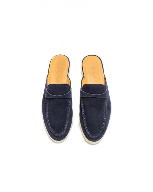 Marineblauwe suède instapper Amélia