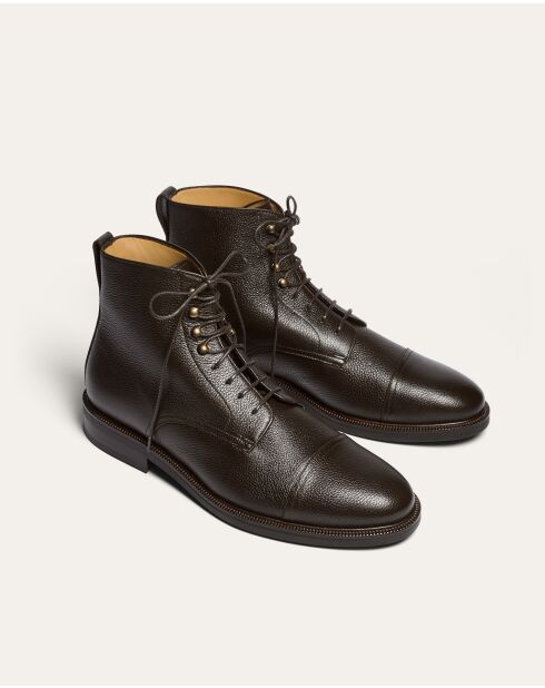 Boots Sinclair en cuir marron