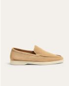 Mocassins Xander en daim beige foncé