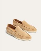 Mocassins Xander en daim beige foncé