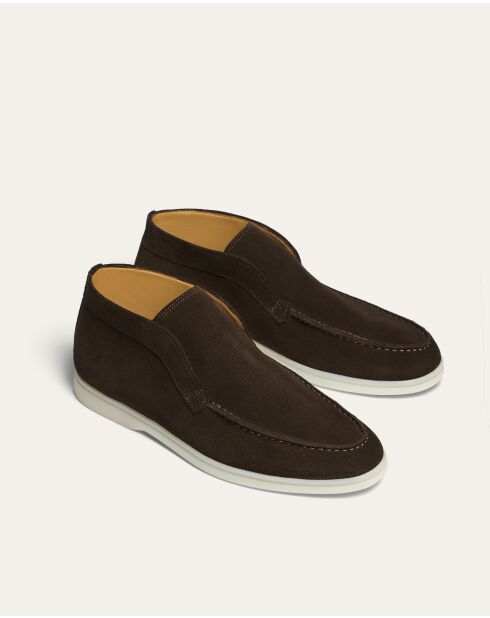 Boots en daim Morgan marron/ivoire