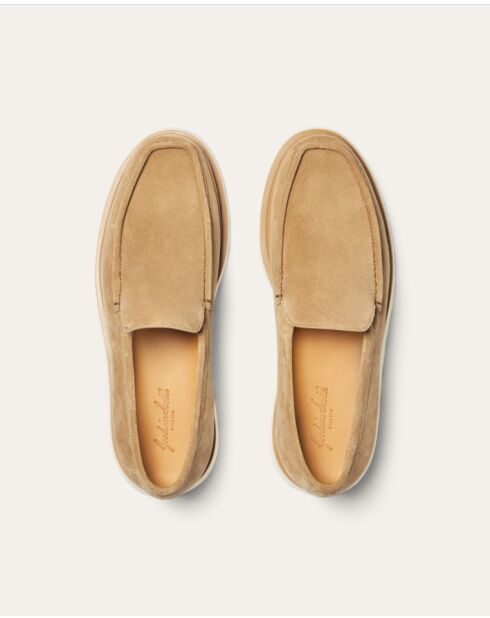 Mocassins James en daim beige foncé