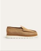 Mocassins James en daim beige foncé