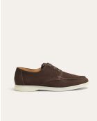 Mocassins bateau Emilio en daim marron