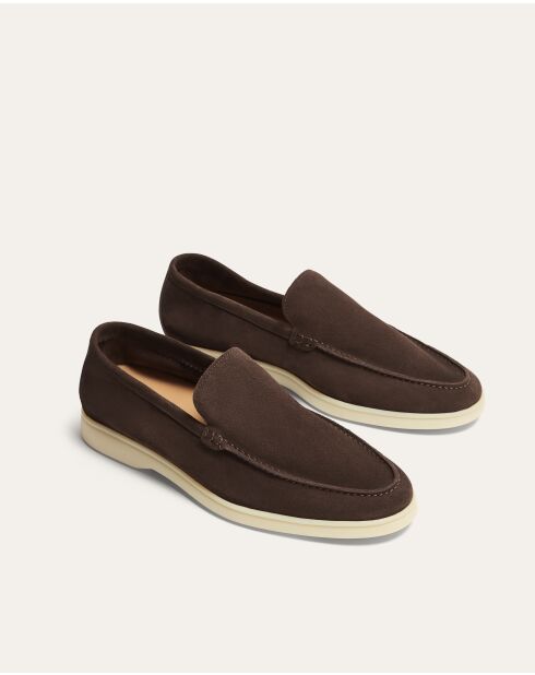 Mocassins Xander en daim marron