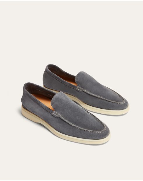 Mocassins Xander en daim bleu clair