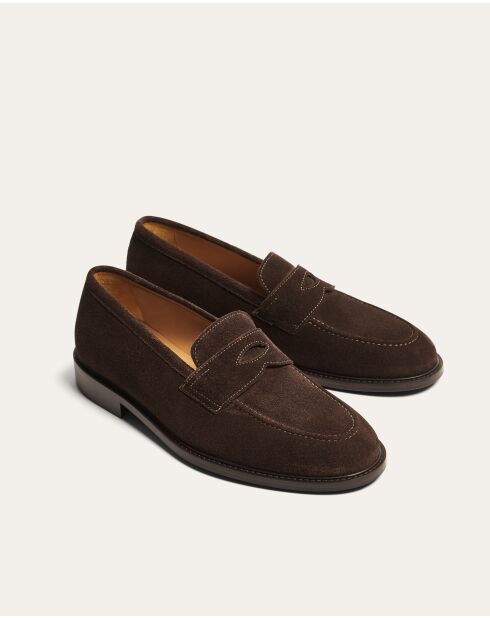 Mocassins Louis en daim marron