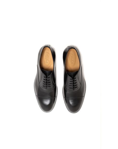Derbies Christian en cuir noirs