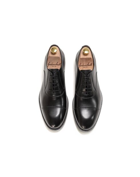 Derbies Christian en cuir noirs