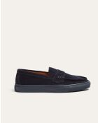 Mocassins Harvey en daim bleu marine